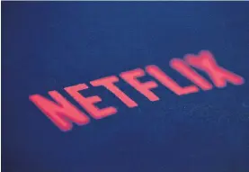  ?? GONZALO FUENTES/REUTERS ?? An illustrati­on photo shows the logo of Netflix, the American provider of ondemand internet streaming media, in Paris September 15, 2014.