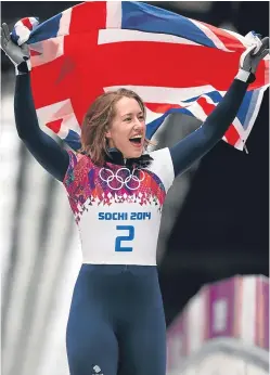  ?? Picture: PA. ?? Lizzy Yarnold, who took gold for GB in the skeleton at the Winter Olympics in Sochi in 2014.