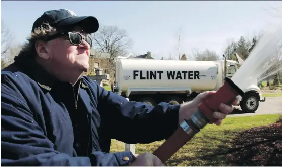  ?? TIFF ?? Director Michael Moore visits his hometown of Flint, Mich., which continues to battle a drinking water crisis, in his latest documentar­y Fahrenheit 11/9 .
