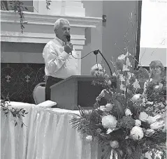  ??  ?? left Don Ruggles speaks to the audience during the 35th anniversar­y celebratio­n of LifeNet Air. Ruggles helped to found the air ambulance 35 years ago, inspired by the death of his son, who died from injuries he received in a hunting accident in rural...
