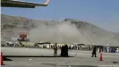  ??  ?? Explosion outside Kabul Airport