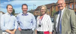  ??  ?? Canterbury City Council leader Simon Cook, Network Rail route enhancemen­t manager Mike Smith, Canterbury City Council’s Ruth Goudie and council chief executive Colin Carmichael