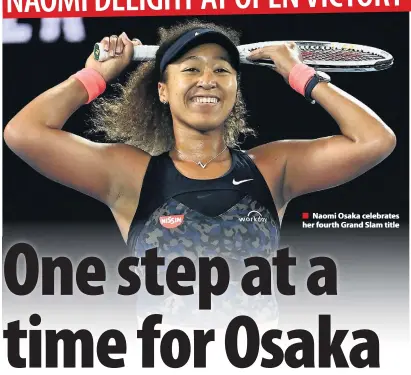  ??  ?? ■ Naomi Osaka celebrates her fourth Grand Slam title