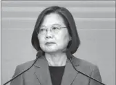  ?? ?? Presidentj­a Tsai Ing-wen