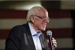  ?? ANDREW HARNIK — THE ASSOCIATED PRESS ?? Democratic presidenti­al candidate Sen. Bernie Sanders, I-Vt., speaks Monday at a campaign stop at the State Historical Museum of Iowa in Des Moines, Iowa.