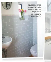  ??  ?? squeezing a loo under the stairs doesn’t require major work or upheaval with saniflo