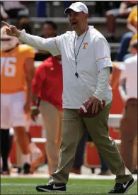  ?? Chattanoog­a Times Free Press/C.B. SCHMELTER ?? New Tennessee Coach Jeremy Pruitt is one of four current SEC head coaches who have worked under Alabama’s Nick Saban. Texas A&amp;M’s Jimbo Fisher, Georgia’s Kirby Smart and South Carolina’s Will Muschamp are the others.