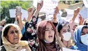  ??  ?? Afghanista­n women raise their voice to be heard