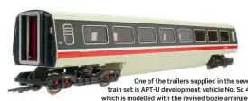  ?? ?? One of the trailers supplied in the seven-car train set is APT-U developmen­t vehicle No. Sc 48204 which is modelled with the revised bogie arrangemen­t.