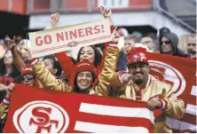  ??  ?? Niners fans in the stands at Soldier Field witnessed the start of what could be the Jimmy Garoppolo era for San Francisco.