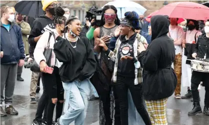  ?? Zuma Wire/Rex/Shuttersto­ck ?? Celebratio­n of Internatio­nal Trans Day of Visibility at Washington Square Park in New York in 2021. Photograph: Brian Branch Price/