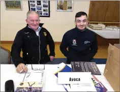  ??  ?? Mick Fahy and Mikey Fahy representi­ng Avoca GAA Club in Aughrim.