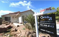  ?? — AFP photo ?? This file photo shows a short sale home in the Spring Valley area in Las Vegas. During the real estate boom that preceded the financial meltdown, it was dead easy to get a mortgage.