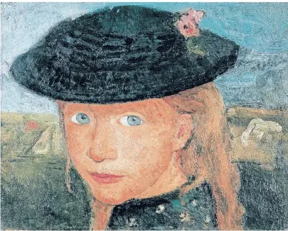  ?? FOTO: MUSEUM ?? Das Bild „Kopf eines kleinen Mädchens mit Strohhut“malte Paula Modersohn-Becker 1904.