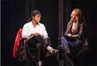  ?? ?? Roman Banks as MJ and Mary Kate Moore as Rachel in the first national tour of “MJ: The Musical” at the Denver Center for the Performing Arts.