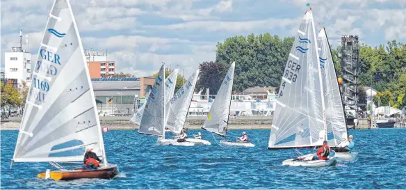  ?? FOTO: WYC ?? 68 solcher Finn-Dinghy-Boote werden vom 7. bis 12. August bei der deutschen Meistersch­aft im Seemoos an den Start gehen.