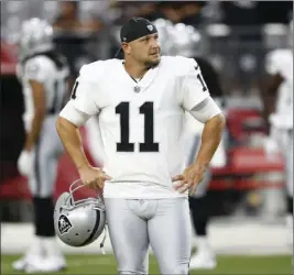  ?? PHOTO/ROSS D. FRANKLIN ?? In this Aug. 12, 2017, file photo, Oakland Raiders kicker Sebastian Janikowski looks on before a NFL preseason football game against the Arizona Cardinals in Glendale, Ariz. AP