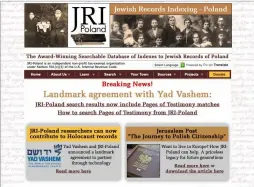  ?? ?? The Jewish Records Indexing – Poland project is an invaluable online resource