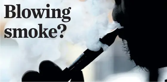  ?? THE ASSOCIATED PRESS FILES ?? About two-thirds of e-cigarette users tried to quit smoking compared to 40 per cent of non-users, a U.S. National Institutes of Health study has found.