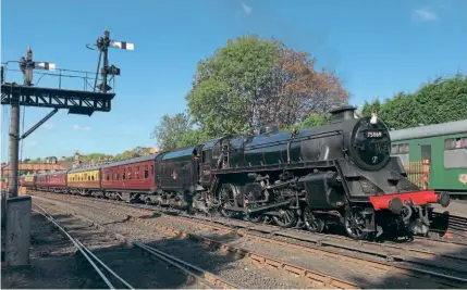  ?? K PICKERSGIL­L ?? Epping Ongar gala visitor: BR Standard 4MT 4-6-0 No.75069 at Bridgnorth on the Severn Valley Railway.