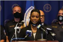  ?? RICH HUNDLEY III — FOR THE TRENTONIAN ?? Trenton Councilwom­an Robin Vaughn speaks at a press conference at City Hall Wednesday, July 29, 2020.