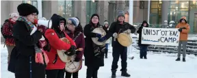  ?? CITIZEN FILE PHOTO ?? Protesters braved -24C weather outside of the Prince Greorge Law Courts in early January to show solidarity with their fight against the Coast GasLink pipeline.