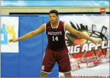  ?? GREGORY PAYAN — ASSOCIATED PRESS FILE ?? Omari Spellman, here during the Big Apple Basketball Classic in Manhattan, before coming to Villanova, is ready to compete for playing time.