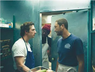  ?? FX ?? Jeremy Allen White, left, and Ebon Moss-Bachrach, right, appear in “The Bear,” a new series about a Chicago beef sandwich shop.