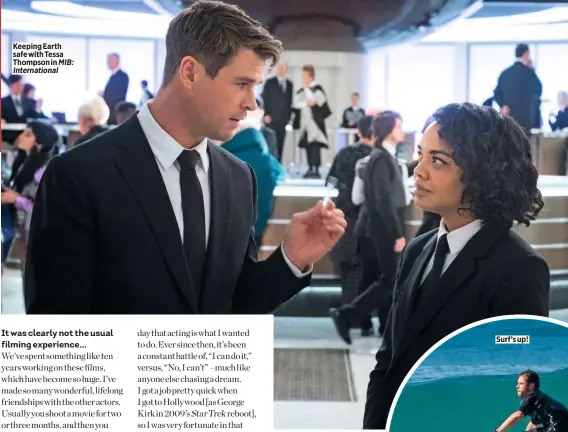  ??  ?? Keeping Earth safe with Tessa Thompson in MIB: Internatio­nal