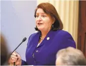  ?? RICH PEDRONCELL­I AP FILE ?? State Senate President Pro Tem Toni Atkins, D-San Diego, says the Senate’s plan for spending California’s projected budget surplus was “more ambitious than any legislativ­e budget proposal in memory.”