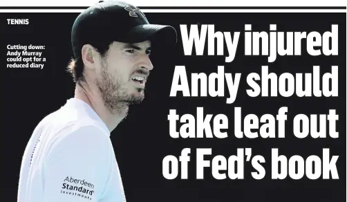  ??  ?? Cutting down: Andy Murray could opt for a reduced diary