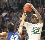  ?? Luis M. Alvarez / Associated Press ?? Former Miami star Beatrice Mompremier is adjusting to life as a WNBA rookie with the Sun.