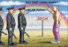  ?? Marian Kamensky, Kronen Zeitung, Viena ?? DESDE RUSIA. Putin ha declarado que habrá tolerancia con los homosexual­es en los juegos olímpicos invernales de Sochi.