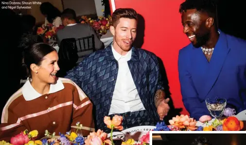  ?? ?? Nina Dobrev, Shaun White and Nigel Sylvester.