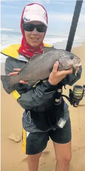  ??  ?? LUCKY FISH: Melissa du Randt with a baardman she caught and released during the most recent Rock and Surf round robin