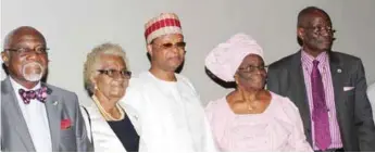  ??  ?? L-R: Chairman of the occasion, Prof. Ebenezer Ogunlana; Head of da-Rocha-Afodu Family, Mrs. Angela Branco; Guest Speaker and President, Nigeria Academy of Pharmacy, Prince Julius Adelusi-Adeluyi; Special Guest of Honour, High Chief Modupe Oluwole; and...