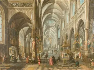  ?? ROLLINS MUSEUM OF ART ?? “Interior of a Cathedral” was painted around 1630 in the Flemish Circle of Hendrick van Steenwijck. The oil on canvas was a gift to Rollins Museum of Art from Marjorie Myers Ginn, Francis E. Myers II, John C. Myers Jr. and Everett M. Myers in memory of John C. Myers.