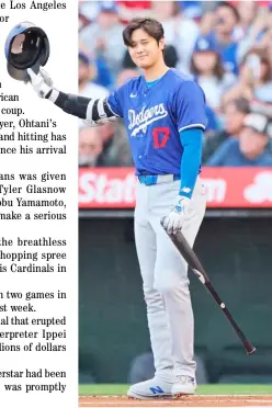  ?? KATHARINE LOTZE/AGENCE FRANCE-PRESSE ?? SHOHEI Ohtani’s betting scandal is becoming a distractio­n for the Los Angeles Dodgers heading into the opening night of Major League Baseball.