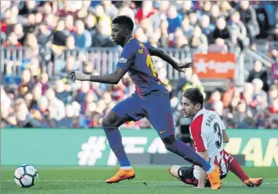  ?? FOTO: PEP MORATA ?? Dembélé es uno de los últimos fichajes que poco a poco va encontrand­o su sitio en el equipo azulgrana