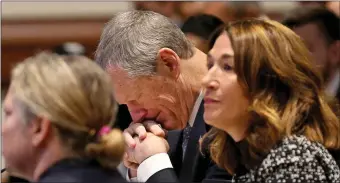  ?? MATT STONE/HERALD STAFF ?? Gov. Charlie Baker testifies along with Lt. Governor Karyn Polito before the Joint Committee on Economic Developmen­t and Emerging Technologi­es at the State House.