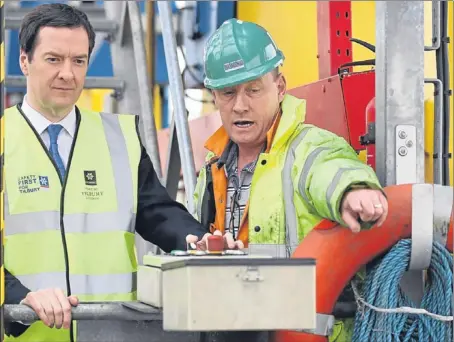  ?? Pictu re: PA. ?? Chancellor George Osborne speaking to workers at Tilsbury Port in Essex.