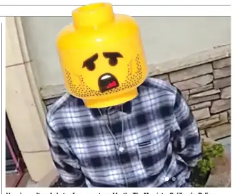  ?? ?? Here is an altered photo of a suspect used by the The Murrieta, California, Police Department. The Southern California police department has been handcuffed by Lego after the toy company asked them to stop editing Lego heads over suspects’ photos on social media.