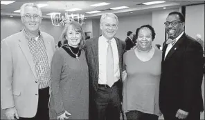  ??  ?? Rick and Susan Harper of Searcy with Jimmy Cone and Tamara and Judge Leon Johnson of Little Rock