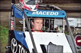  ?? CONTRIBUTE­D ?? California’s Carson Macedo, who leads the All-Star Circuit of Champions in points, will compete for the first time in the Kings Royal, a three-day event that starts today at Eldora Speedway. Macedo drives the No. 3G for Joe Gaerte Racing.