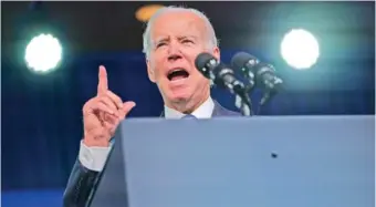  ?? AP PHOTO/PATRICK SEMANSKY ?? President Joe Biden speaks at the Democratic National Committee winter meeting Friday in Philadelph­ia. Biden will deliver his State of the Union address Tuesday night.