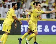  ?? Chris Whiteoak / The National ?? Fabio De Lima, right, has scored 105 goals from 135 matches in his six-year stint at Al Wasl, Dubai