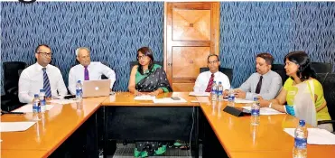  ??  ?? From left: Nations Trust Bank Senior Executive Vice President Commercial Banking Hemantha Gunetillek­e, Senior Executive Vice President and Chief Operating Officer Thilak Piyadigama, Director and Chief Executive Officer Renuka Fernando, Senior Executive...