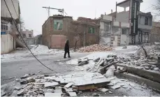  ?? Reuters ?? Destructio­n in Khoy city, West Azerbaijan, after the tremor