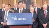  ?? J. SCOTT APPLEWHITE/ASSOCIATED PRESS ?? House Speaker Paul Ryan, R-Wis., speaks about a Republican proposal for wide-ranging tax cuts Wednesday in Washington.