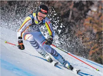  ?? FOTO: MICHAEL KAPPELER ?? Emma Aicher vom Skiclub Mahlstette­n gewinnt bei der Ski-WM im Mannschaft­swettbewer­b Bronze.